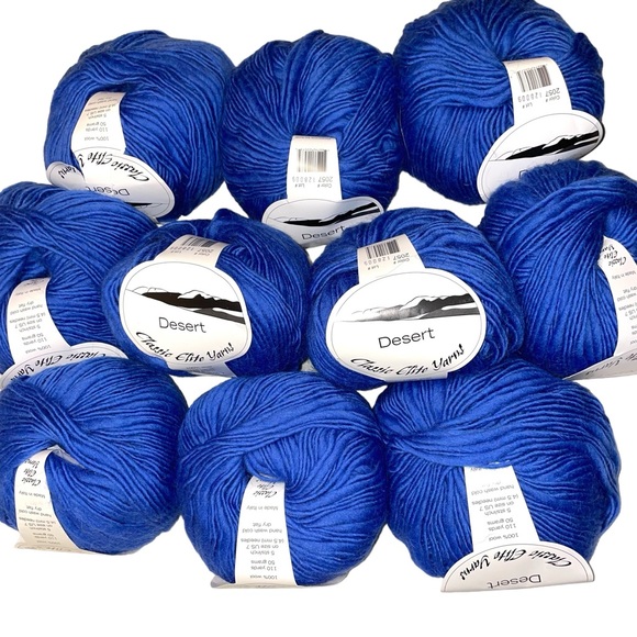 Lot of 10 Classic Elite Desert Thick Thin Single Ply Worsted Wool Yarn Blue - Picture 2 of 8